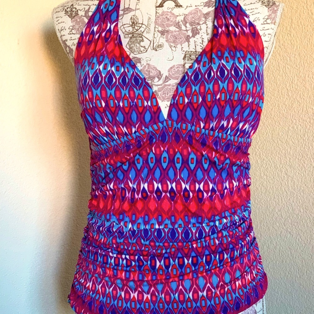 La Blanca Vibrant Halter Tankini Top